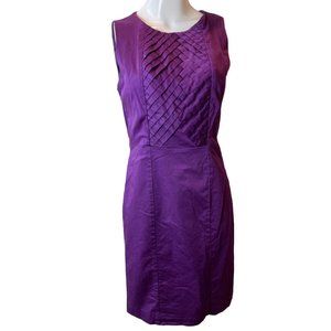 APT.9 Womens Pleated Bodice Sheath Dress Round Neck Sleeveless Purple Size 6